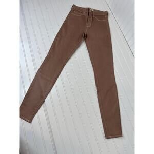NWOT L’AGENCE Skinny Wax Coated Stretchy Pants Mid Rise Casual Womens Size 25